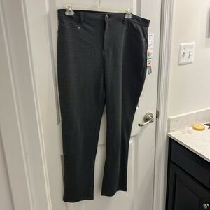JM Collection Core Comfort Waistband Grey Pants Womens Size 16 Regular Length